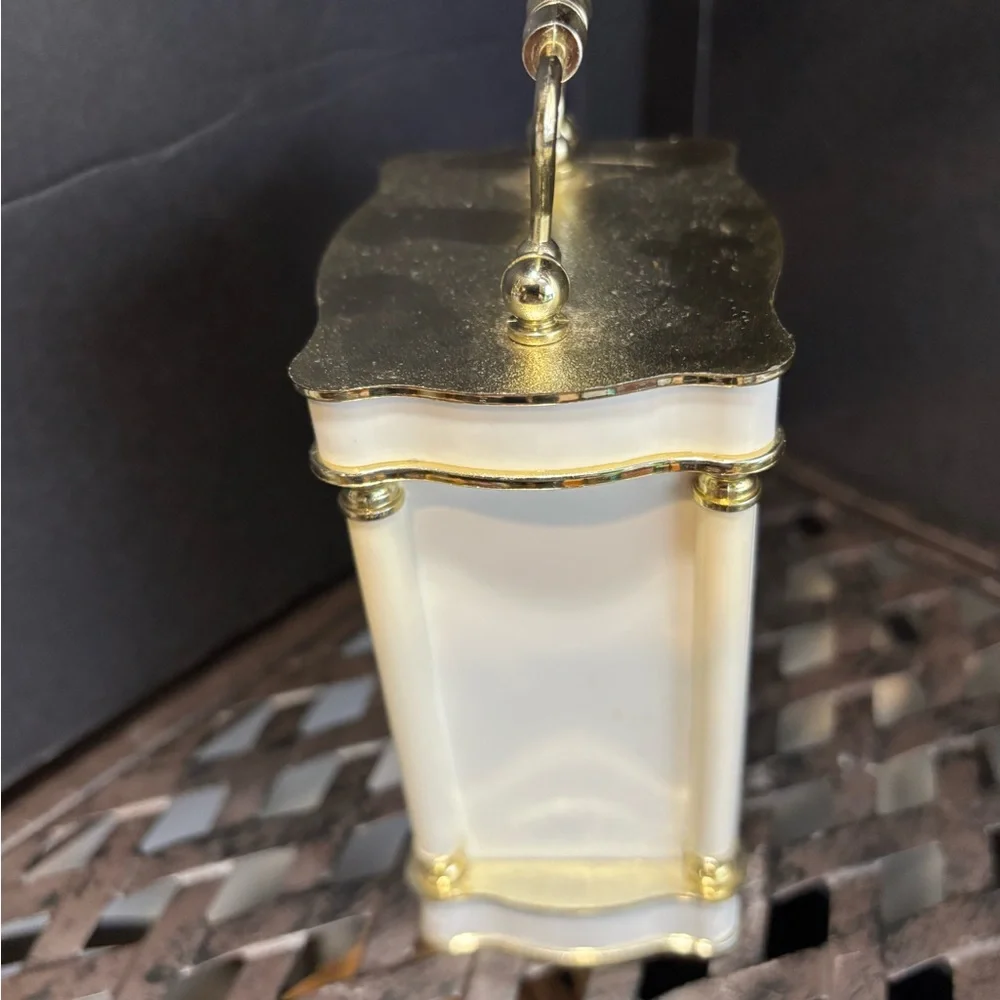 Gold & White VTG Table Clock
